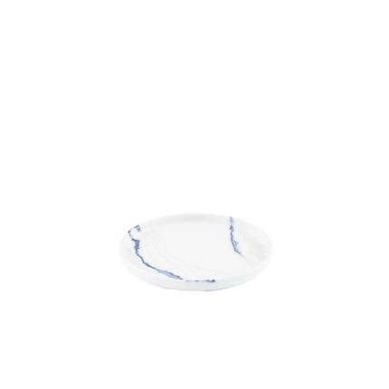 Churchill Tide Accents Blue bord met rand 21 cm – porseleinen bord met blauwe accentrand voor koffie en thee