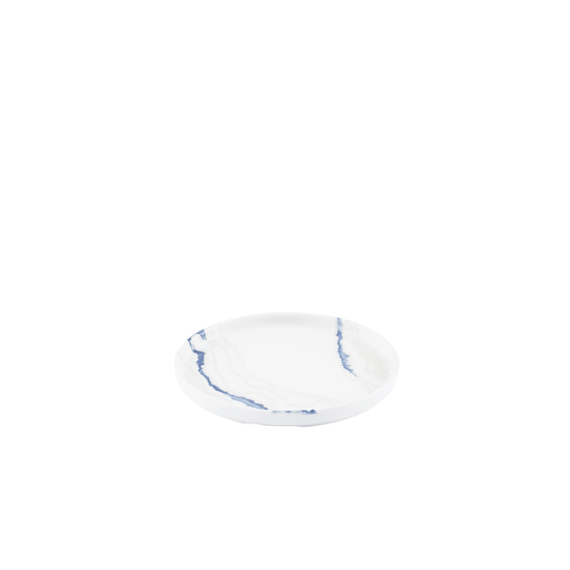 Churchill Tide Accents Blue bord met rand 21 cm – porseleinen bord met blauwe accentrand voor koffie en thee