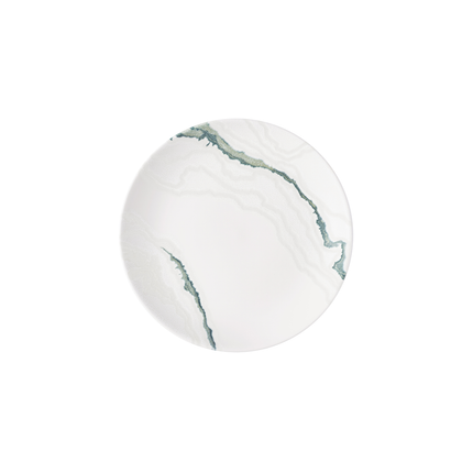 Churchill Tide Accents Green coupebord 26 cm – porseleinen bord met groene accentrand voor hoofdgerechten