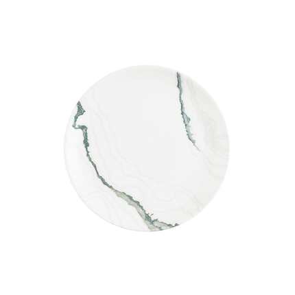 Churchill Tide Accents Green coupebord 28,8 cm – porseleinen bord met groene accentrand voor voorgerechten en tapas