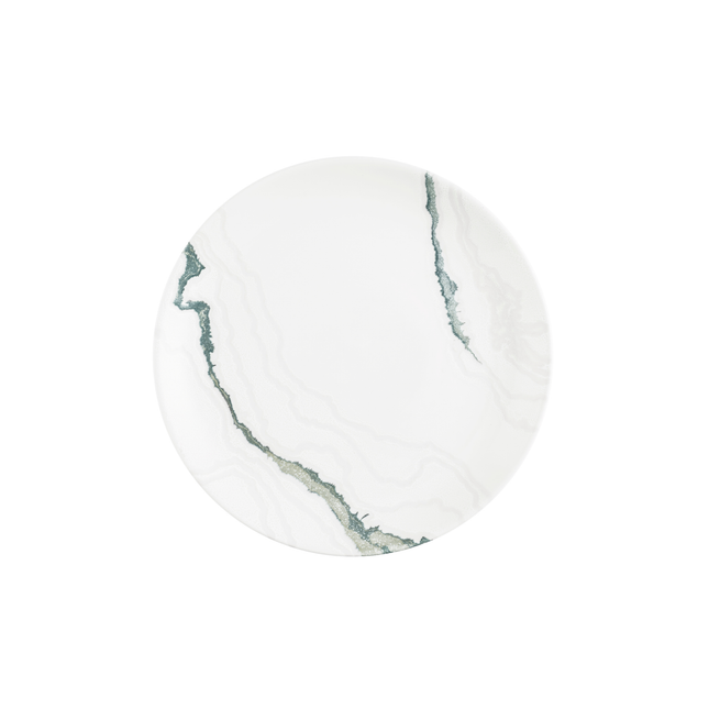Churchill Tide Accents Green coupebord 28,8 cm – porseleinen bord met groene accentrand voor voorgerechten en tapas