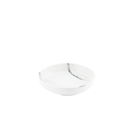Churchill Tide Accents Green kom met rand 23 cm – porseleinen kom met groene accentrand voor koffie en thee
