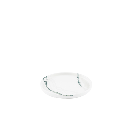 Churchill Tide Accents Green bord met rand 21 cm – porseleinen bord met groene accentrand voor voorgerechten en tapas