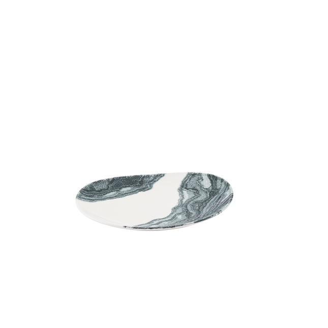 Churchill Tide Black Opal Organic bord 28 x 23,5 cm – zwart porseleinen organisch bord voor fine dining