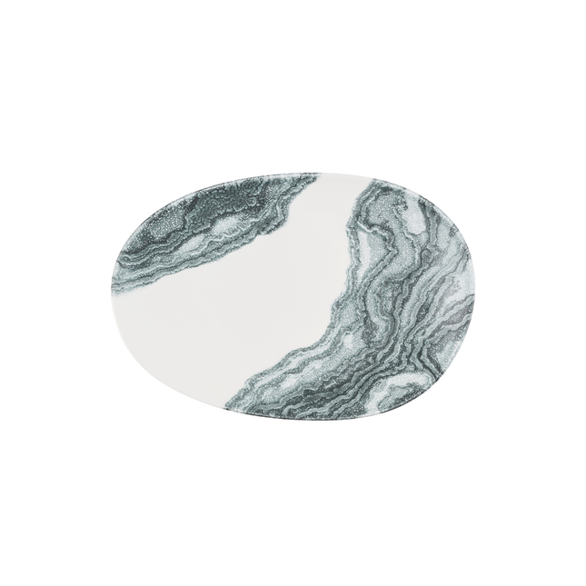 Churchill Tide Black Opal Organic serveerschaal 34,5 x 23,5 cm – zwart porseleinen schaal voor koffie en thee