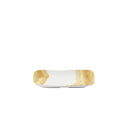 Churchill Tide Gold Natural diepe schaal 26 x 15 cm – goudkleurig porseleinen schaal voor voorgerechten en tapas