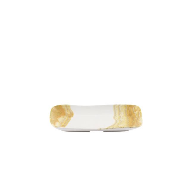 Churchill Tide Gold Natural diepe schaal 26 x 15 cm – goudkleurig porseleinen schaal voor voorgerechten en tapas