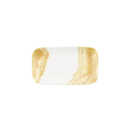 Churchill Tide Gold Natural diepe schaal 26 x 15 cm – goudkleurig porseleinen schaal voor hoofdgerechten