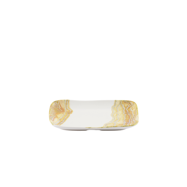 Churchill Tide Gold Natural diepe schaal 26 x 18 cm – goudkleurig porseleinen schaal voor fine dining