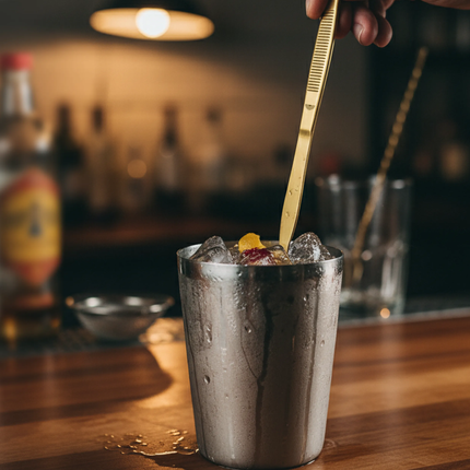 APS serveerpincet goud close-up - luxe pincet voor de horeca