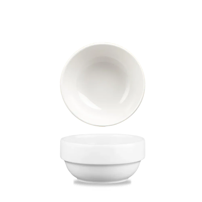 Churchill Profile stapelbare kom 373 ml – wit porseleinen kom voor soep en salade in restaurants