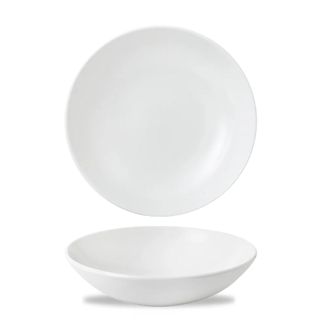 Churchill Vellum Evolve coupekom Ø 24,8 cm – randloze porseleinen kom voor pasta in restaurants