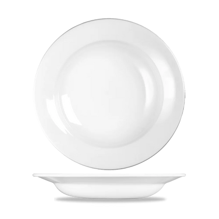Churchill Profile soepbord met rand Ø 25 cm – wit porseleinen bord voor soep in de horeca