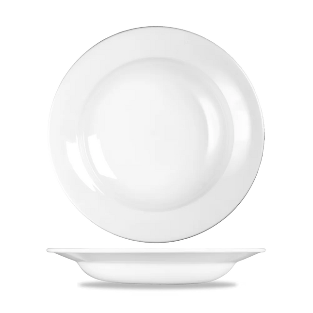 Churchill Profile soepbord met rand Ø 25 cm – wit porseleinen bord voor soep in de horeca