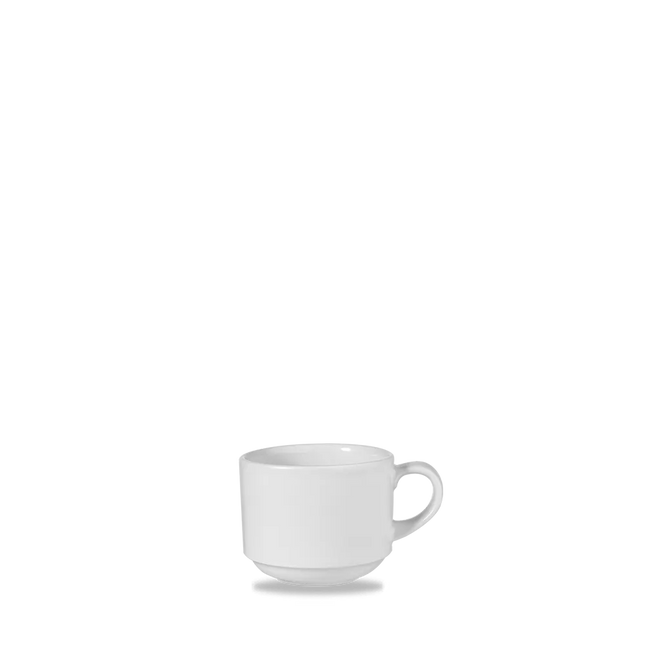 Churchill Profile stapelbaar kopje 89 ml – wit porseleinen espressokopje voor cafés en bars