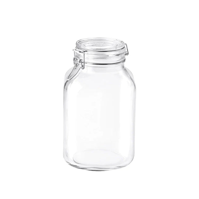 Rocco Bormioli Fido vierkante weckpot 3 liter – grote glazen bewaarpot met beugelsluiting