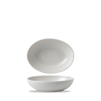 Dudson Evo Pearl diepe ovale kom 21,6x16,4 cm – parelwitte porseleinen kom voor de horeca