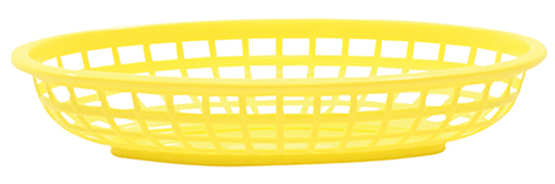 Tablecraft Classic ovaal mandje geel – kunststof snackmandje voor restaurant, bar en catering