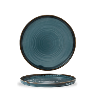 Dudson Harvest Blue bord met opstaande rand 26 cm – blauw porseleinen bord voor restaurants