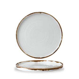 Dudson Harvest Natural bord met opstaande rand 26 cm – naturel porseleinen bord voor restaurants