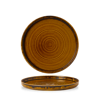 Dudson Harvest Brown bord met opstaande rand 21 cm – bruin porseleinen bord voor de horeca