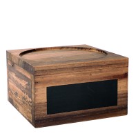 APS houten standaard voor punch barrel met krijtbordje - dispenserhouder voor events