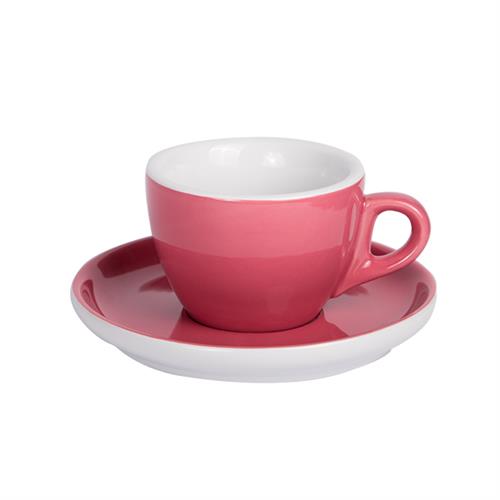 APS koffiekop met schotel ovenrood 160 ml - porseleinen koffieset voor restaurants