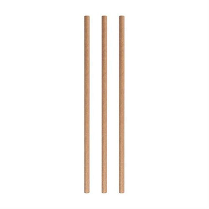 APS papieren rietjes beige 8 x 200 mm 250 stuks - duurzame rietjes voor de horeca
