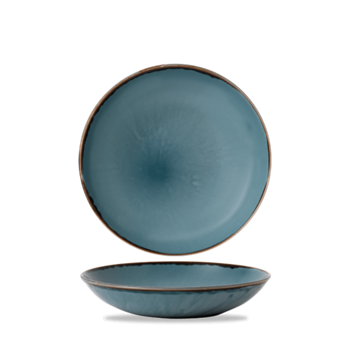 Dudson Harvest Blue coupekom 24,8 cm – blauwe porseleinen kom voor restaurants