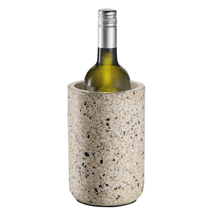 APS Germany flessenkoeler TERRAZZO betonlook grijs met wijnfles