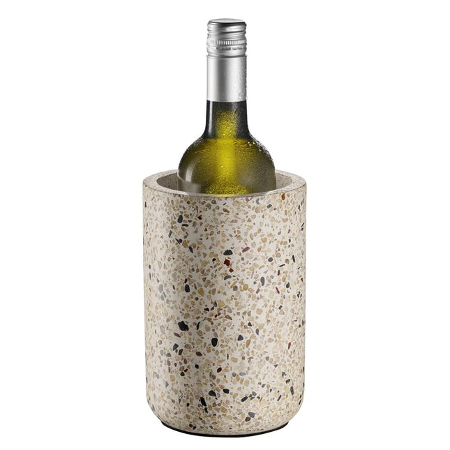 APS Germany flessenkoeler TERRAZZO betonlook grijs met wijnfles