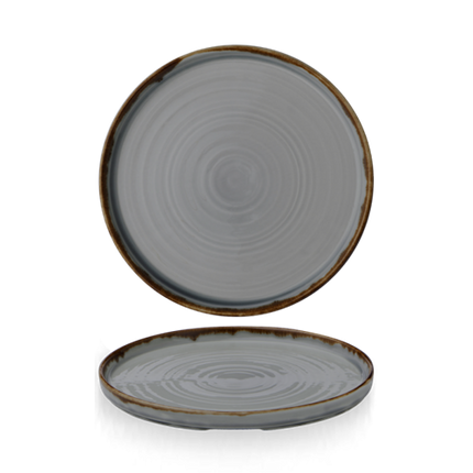 Dudson Harvest Grey bord met opstaande rand 21 cm – grijs porseleinen bord voor de horeca