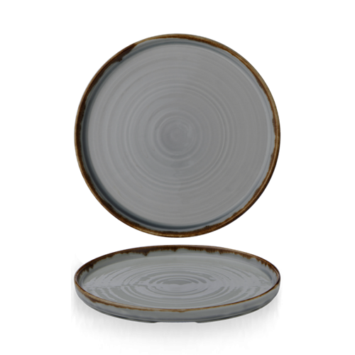 Dudson Harvest Grey bord met opstaande rand 21 cm – grijs porseleinen bord voor de horeca