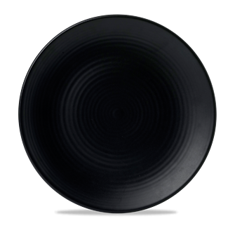 Dudson Evo Jet coupebord 27,3 cm – gitzwart porseleinen serveerbord voor de horeca