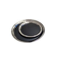 APS metalen dienblad met vinyl RVS 25,4 cm - antislip serveerblad voor drankjes