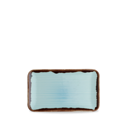 Dudson Harvest Turquoise organisch rechthoekig bord 27x16 cm – turquoise porselein voor de horeca