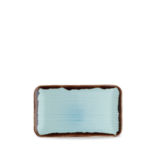 Dudson Harvest Turquoise organisch rechthoekig bord 27x16 cm – turquoise porselein voor de horeca
