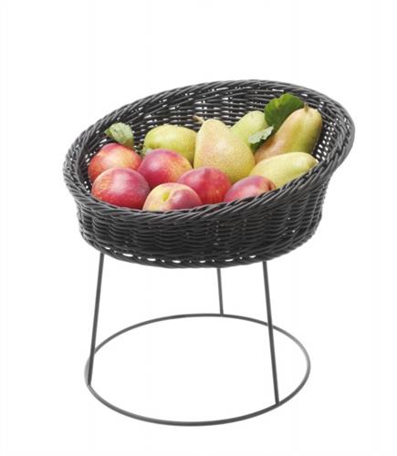 Standard bread basket 200/250x180 mm black PP 1/box