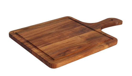 Serveerplank Acacia Hout Met Handvat Vierkant 37,4 cm