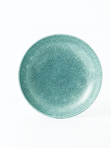 Churchill Raku Topaz Blue randloze coupekom 18cm – reactief geglazuurd stoneware voor lunchrooms