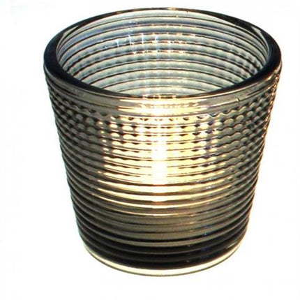 APS votief waxinehouder grijs 7 x 6,5 cm - glazen theelichthouder voor cafe en restaurant