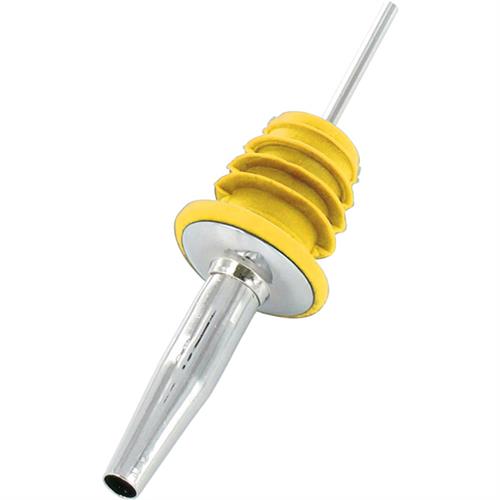 Metal Pourer with soft rubber cork yellow 12/box