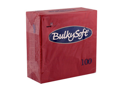 Bulkysoft Cocktail Napkins 24x24 cm 2-laags Red – Set van 2000 stuks, ideaal voor horeca en evenementen.