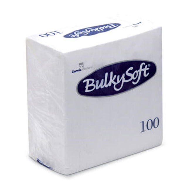 Bulkysoft cocktailservetten 24x24 cm wit 2-laags – servetjes voor bar, café en evenementen