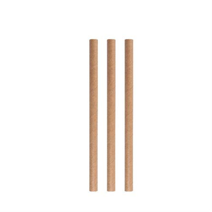 APS eco papieren rietjes beige 8 x 150 mm - korte duurzame rietjes voor de bar