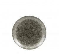 Churchill Raku Quartz Black randloos coupebord 17cm – reactief geglazuurd stoneware voor banqueting