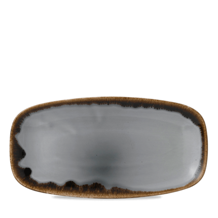 Dudson Harvest Grey langwerpig chef-bord 29,8x15,3 cm – grijs porselein voor de horeca