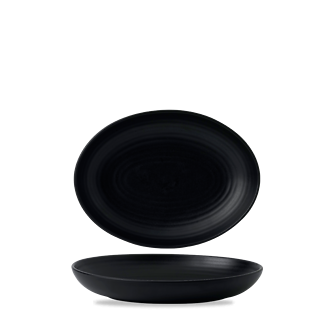Dudson Evo Jet diepe ovale kom 26,7x19,7 cm – gitzwarte porseleinen kom voor restaurants