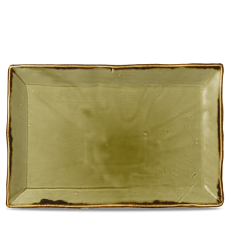 Dudson Harvest Green rechthoekige serveerschaal 34,5x23,3 cm – groen porselein voor restaurants