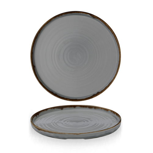 Dudson Harvest Grey bord met opstaande rand 26 cm – grijs porseleinen bord voor restaurants